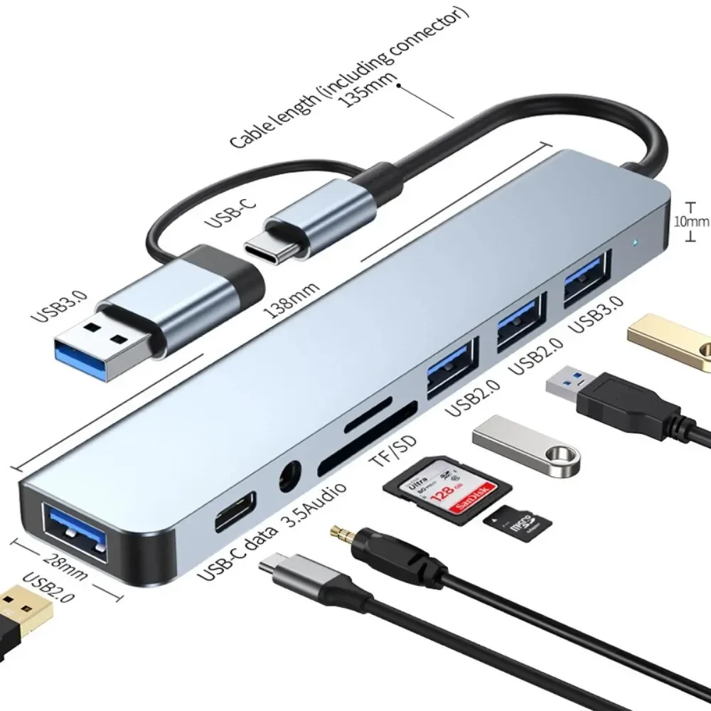 Microsd Card Tablet - Koncentrator USB-C 8 w 2 z